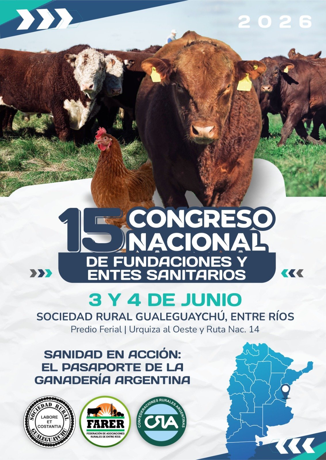 SANIDAD ANIMAL, MERCADOS Y FUTURO PRODUCTIVO: GUALEGUAYCHÚ SERÁ SEDE DE UN CONGRESO NACIONAL CLAVE PARA LA GANADERÍA Noticias