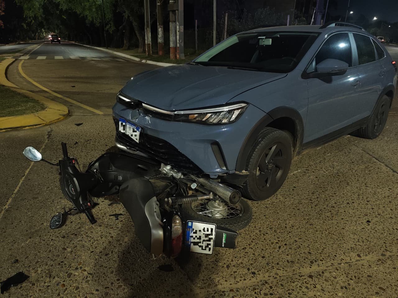CONCORDIA: Un motociclista fue trasladado al Masvernat tras chocar con un automóvil